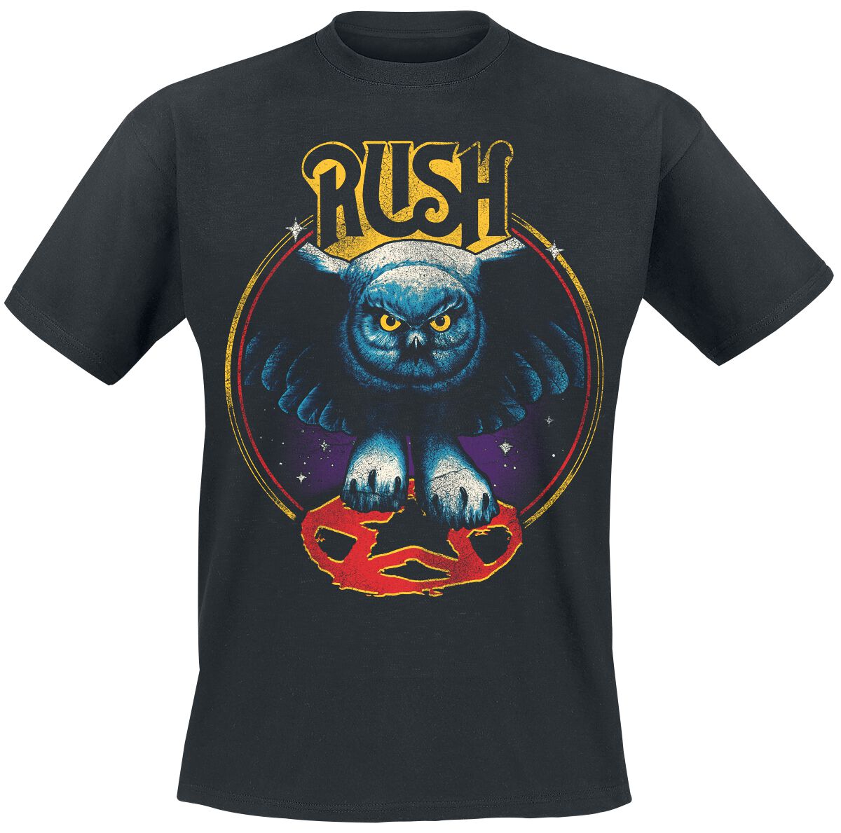 Rush Owl Star T-Shirt schwarz in XXL