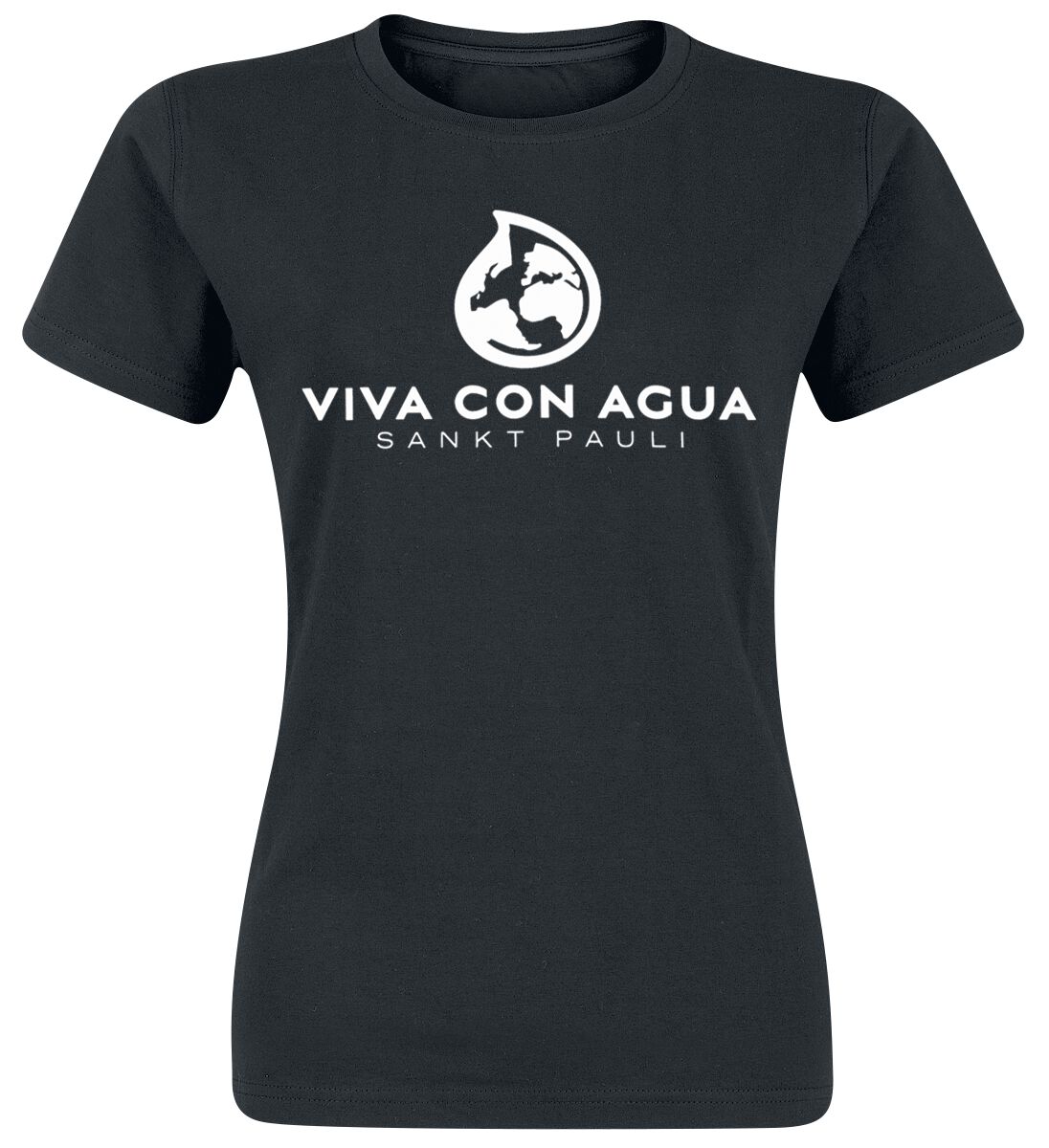 Viva Con Agua T-Shirt - Logo Tee - S - für Damen - Größe S - schwarz