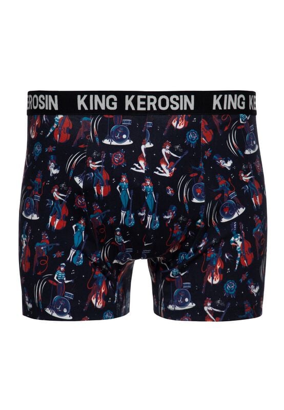 King Kerosin Boxers - Rockabilly Pin-up Boxershorts - S tot 3XL - voor Mannen - zwart