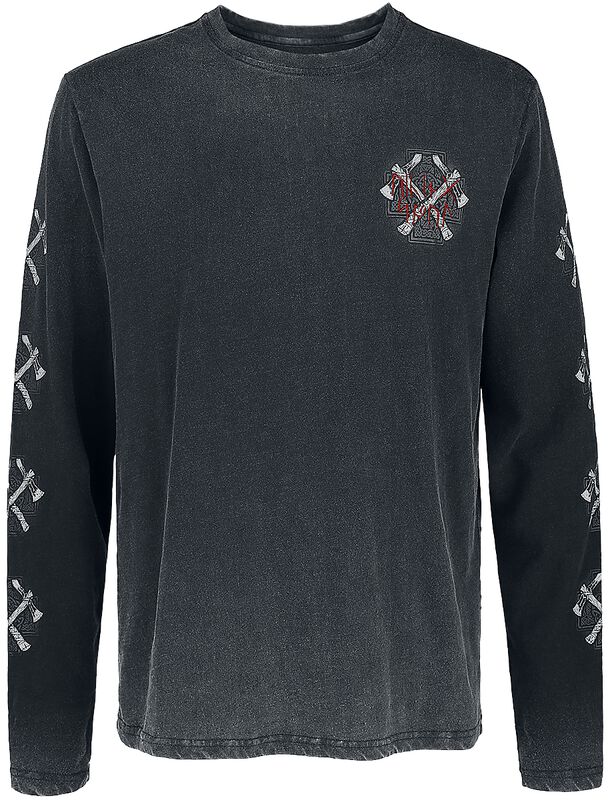 Schwarzes Langarmshirt mit Print