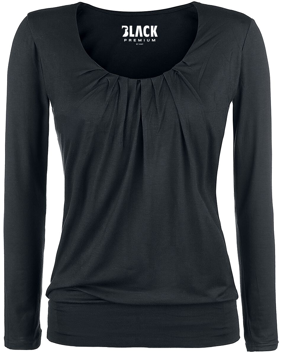 Levně Black Premium by EMP Tričko Frail Dámské tričko s dlouhými rukávy černá