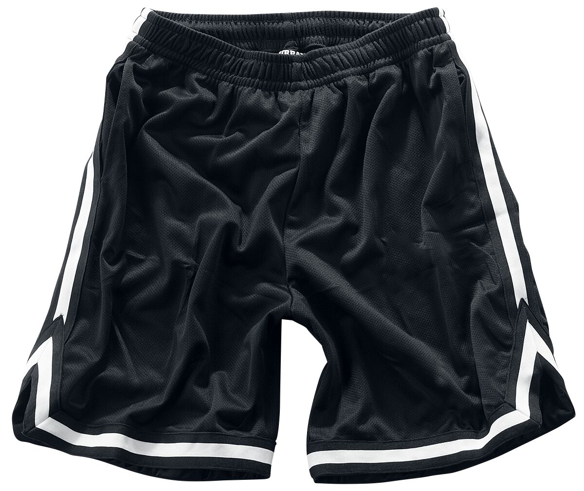 Image of Shorts di Urban Classics - Stripes Mesh Shorts - S a 3XL - Uomo - nero/bianco
