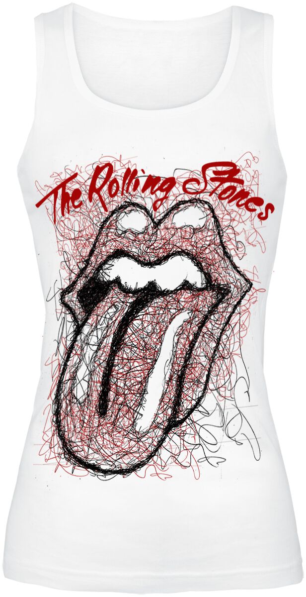 Top de The Rolling Stones - Sketch Tongue - S à XXL - pour Femme - blanc