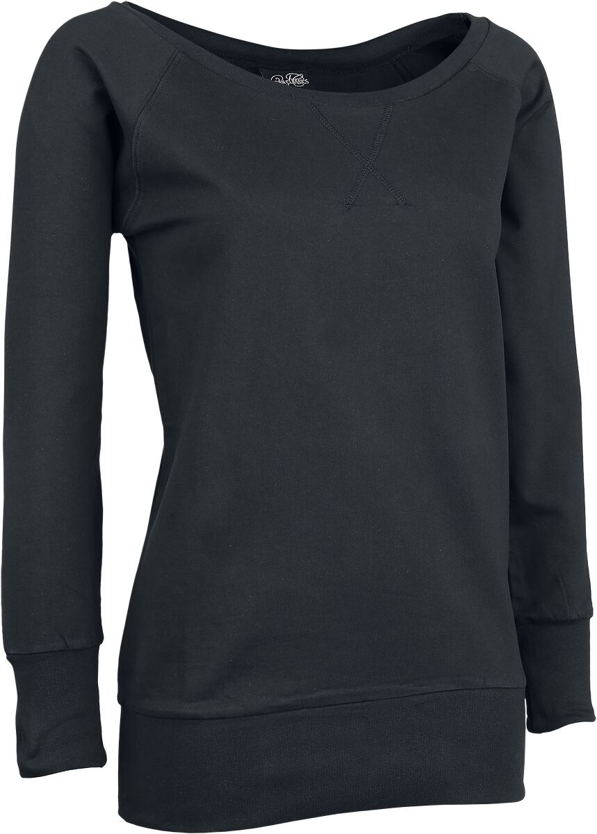 Urban Classics Sweatshirt - Ladies Wideneck Crewneck - XS bis 5XL - für Damen - Größe XS - schwarz