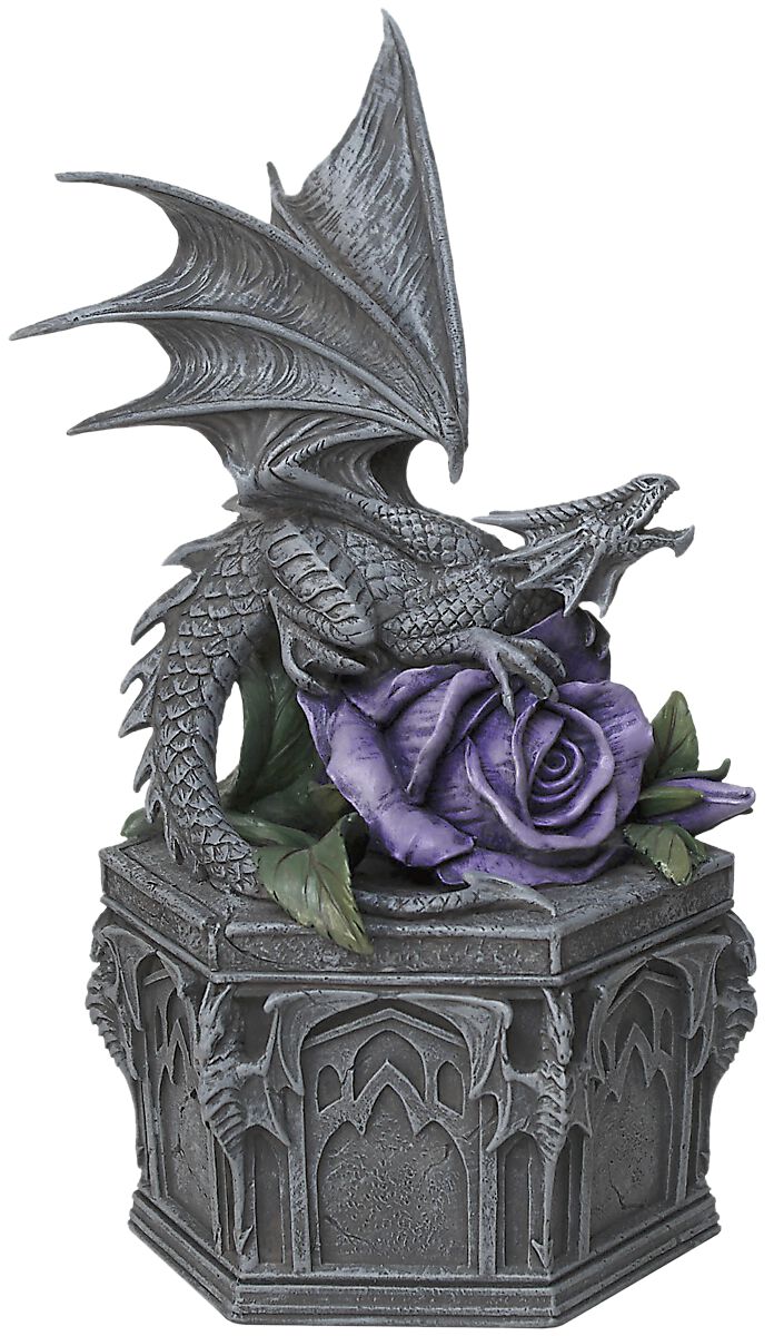 Anne Stokes Dragon Beauty Box Statue grey purple