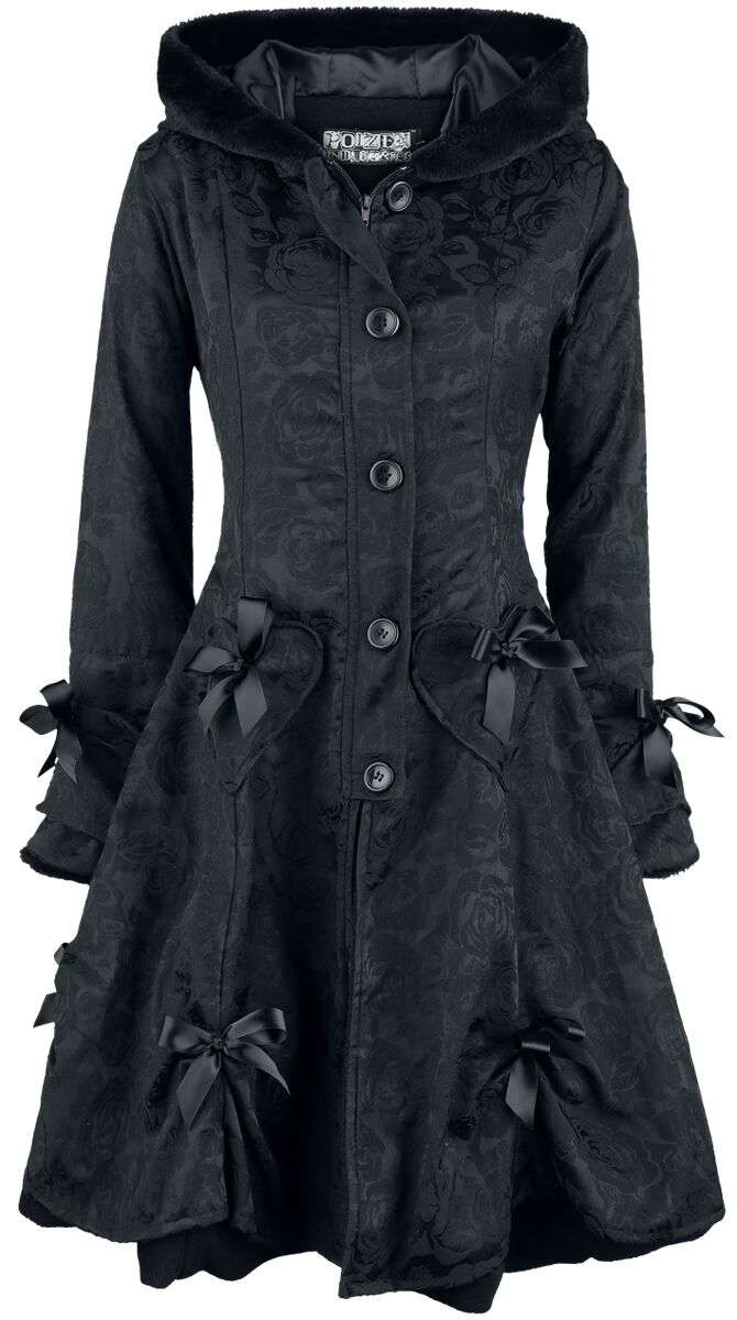 Manteau d'hiver de Poizen Industries - Manteau Alice Rose - S à 4XL - pour Femme - noir