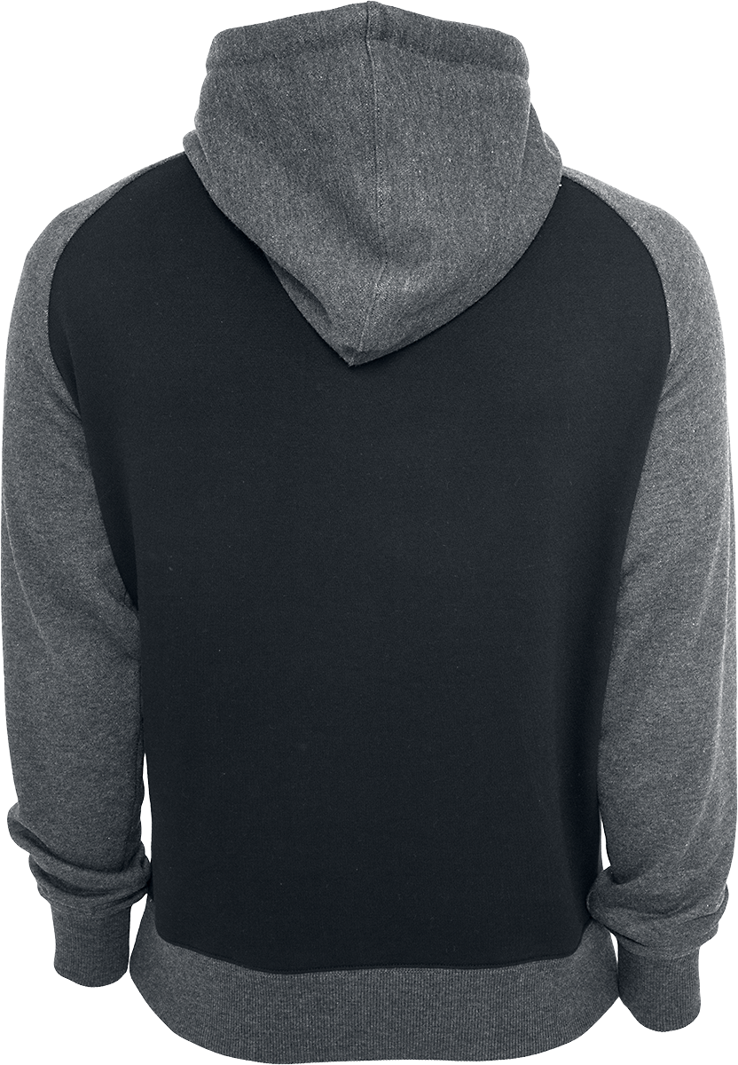 Urban Classics Kapuzenpullover - Raglan Contrast Hoody - S - für Männer - Größe S - schwarz/charcoal