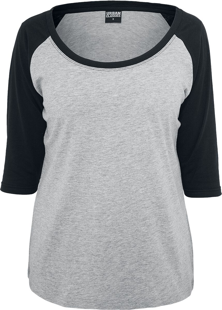 T-shirt manches longues de Urban Classics - T-Shirt Manches 3/4 Raglan Femme - XS à L - pour Femme -