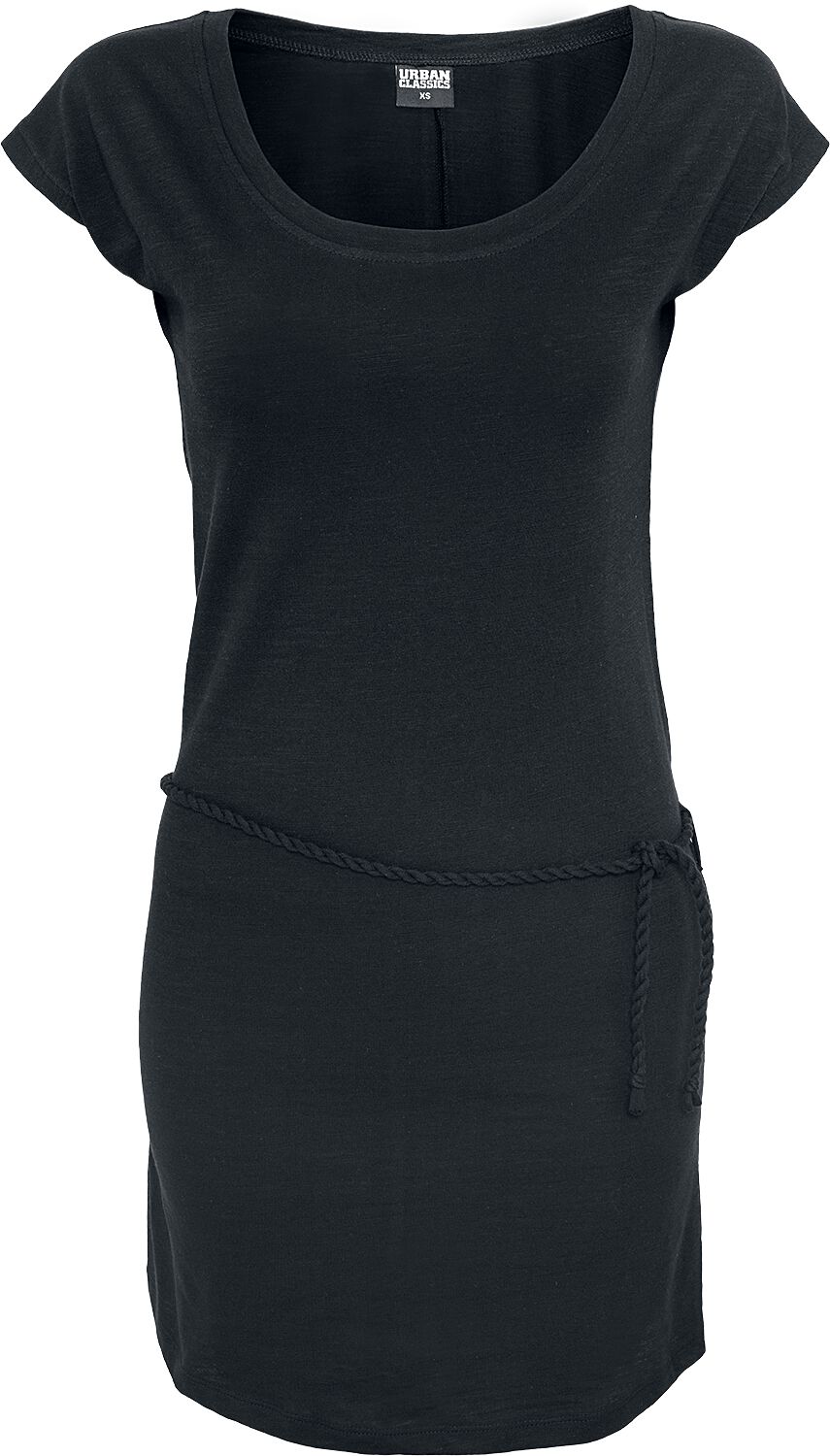 Urban Classics Kurzes Kleid - Ladies Slub Jersey Dress - XS bis M - für Damen - Größe M - schwarz