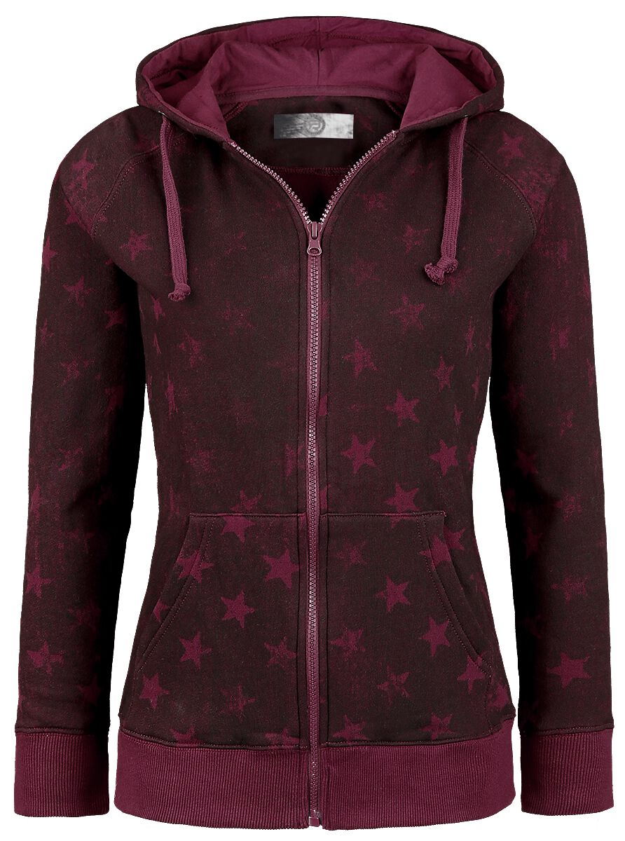 Image of Felpa jogging di RED by EMP - Star Hoodie Jacket - S a XL - Donna - bordeaux