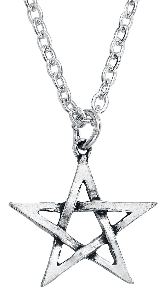 Levně Alchemy Gothic pentagram Náhrdelník - řetízek stríbrná