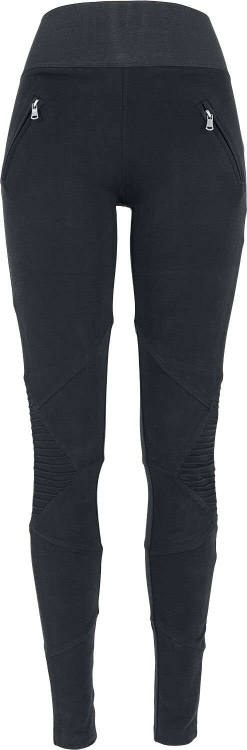 Urban Classics Leggings - Ladies Interlock High Waist Leggings - XS bis L - für Damen - Größe S - schwarz