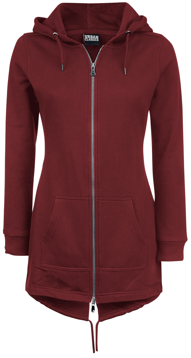 Urban Classics  Hoodie Jacket - Ladies Sweat Parka - for Women - burgundy