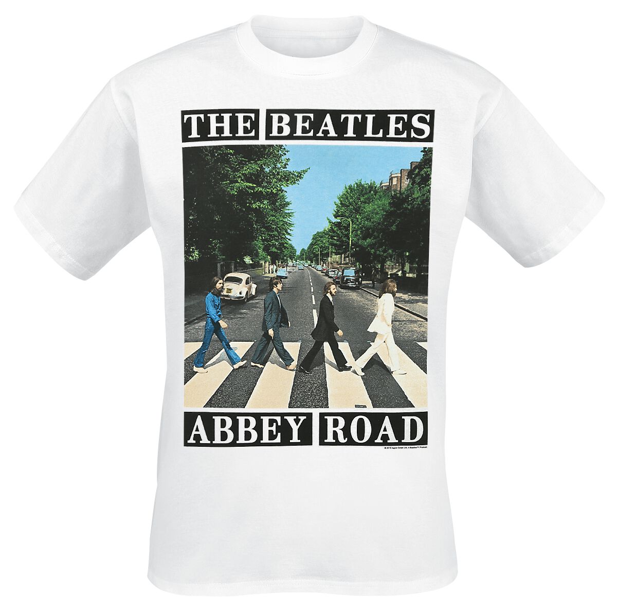 Image of The Beatles Abbey Road Block Title T-Shirt weiß