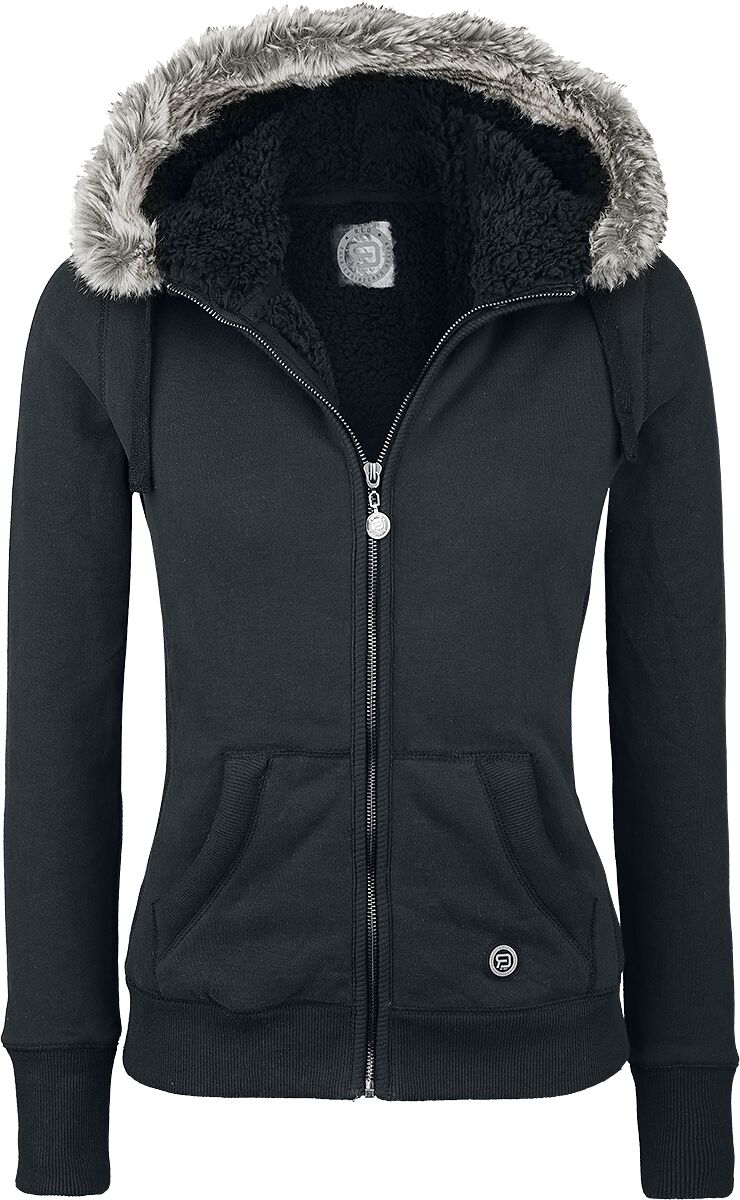 Kapuzenjacke für Damen  schwarz Faux Fur Hooded Jacket von RED by EMP