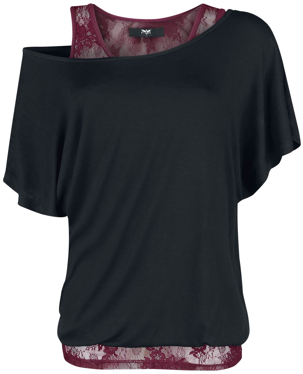 Image of Black Premium by EMP When The Heart Rules The Mind Girl-Shirt schwarz/bordeaux