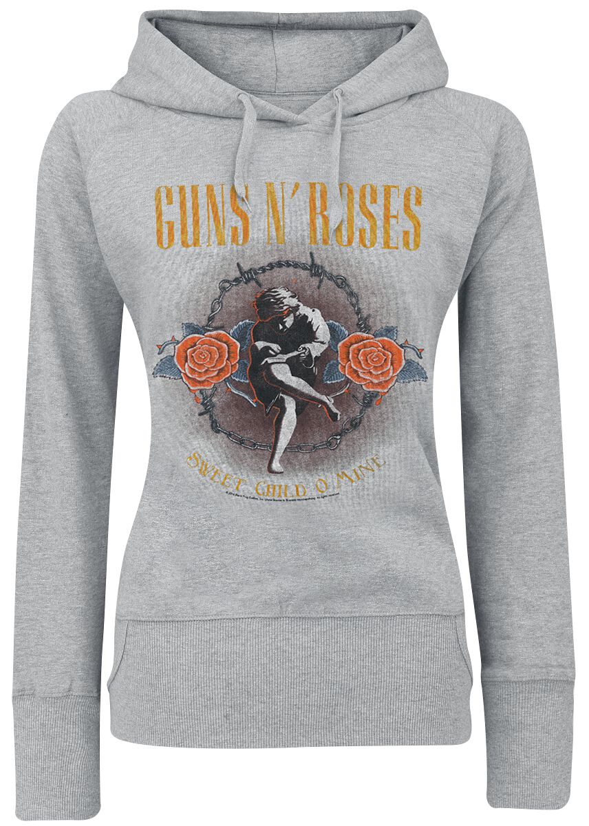 Guns N` Roses Kapuzenpullover - Sweet Child O`Mine - S bis XL - für Damen - Größe S - grau  - Lizenziertes Merchandise!