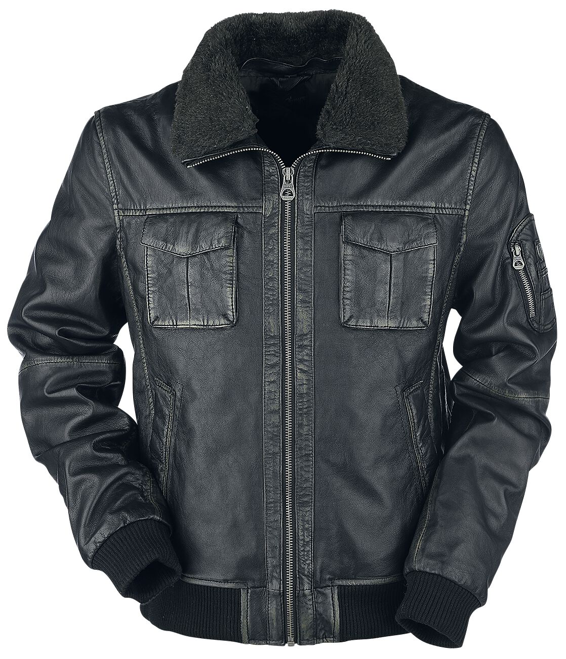 Gipsy Maic Slim Fit LROV W Leather Jacket black