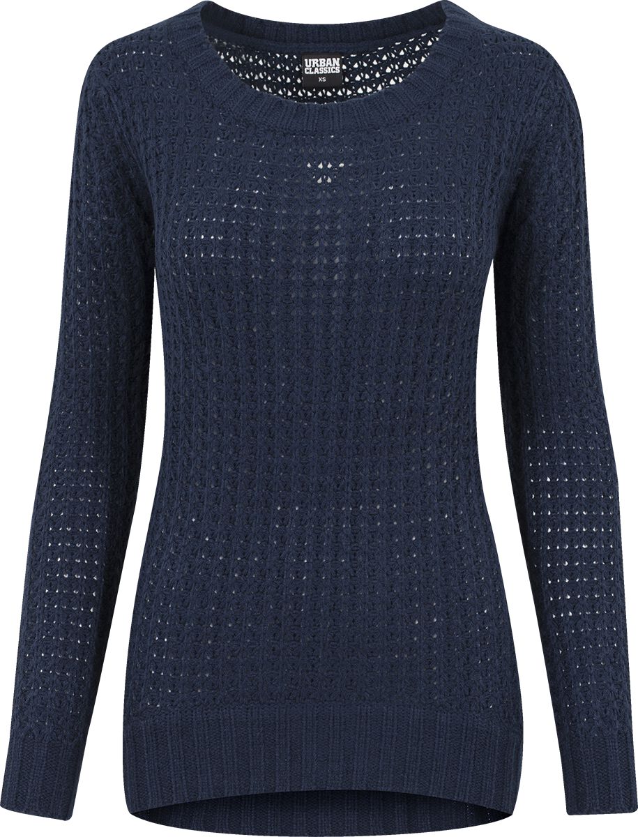 Levně Urban Classics Ladies Long Wideneck Sweater Dámnský svetr námořnická modrá