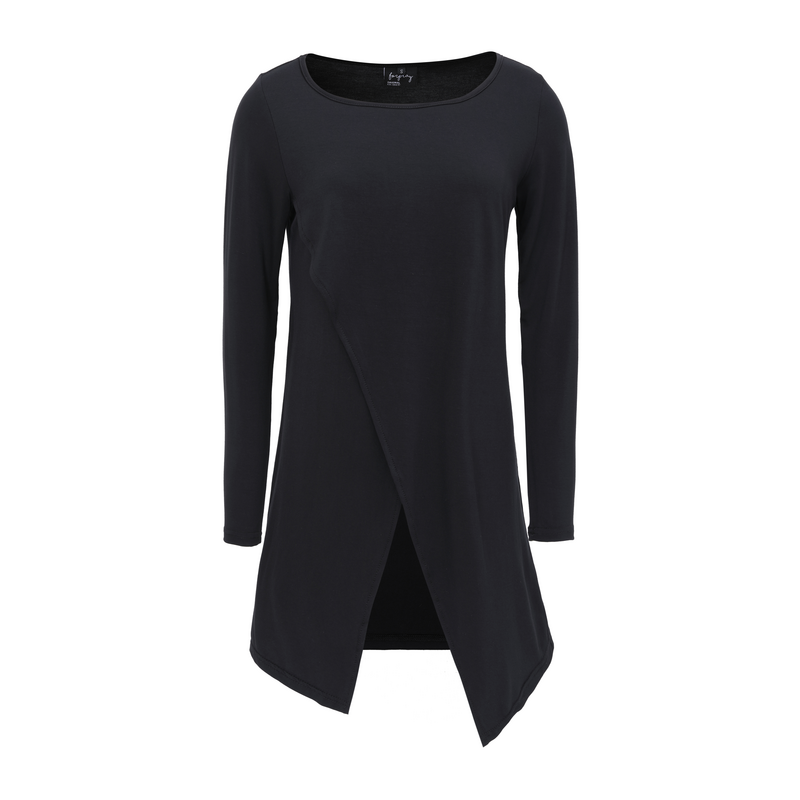 Forplay  Long-sleeve Shirt - Long Asymmetric Longsleeve - for Women - black