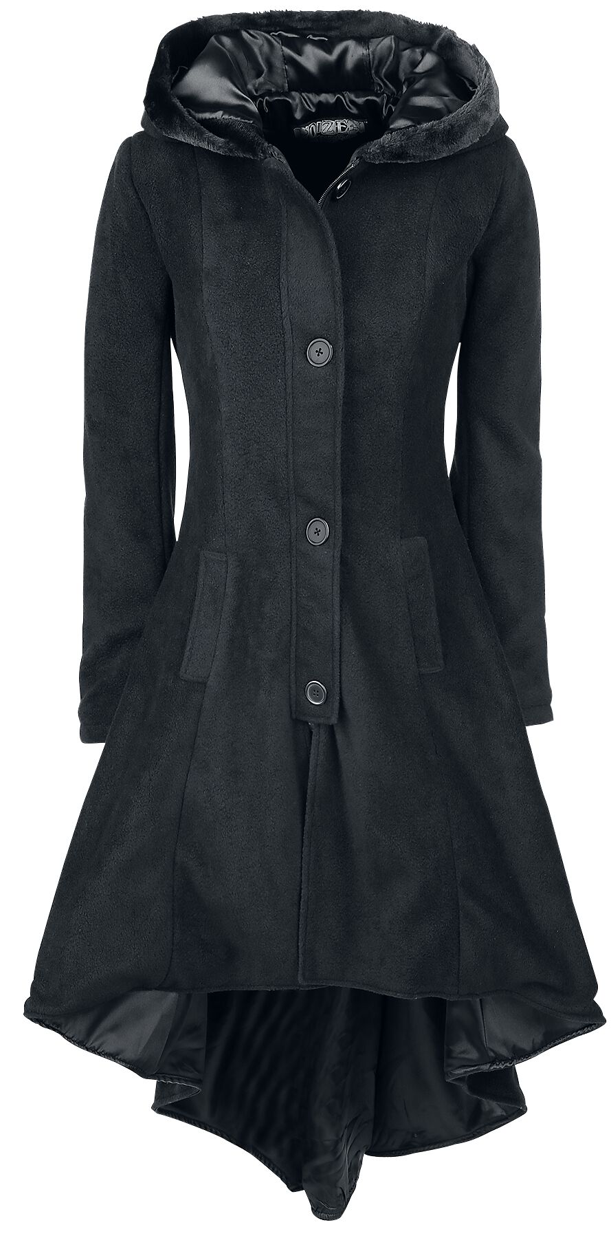 Levně Poizen Industries Memorial Coat Dámský kabát černá