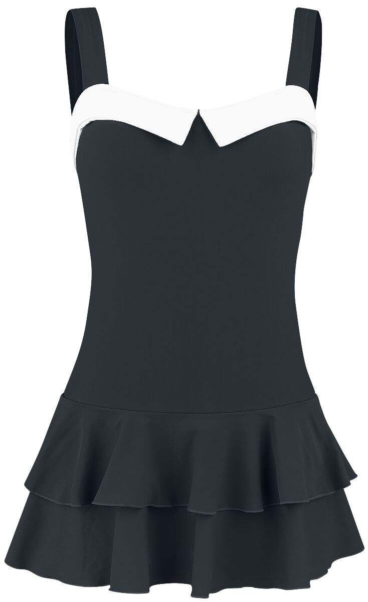 Pussy Deluxe Rockabilly Badekleid Lovely Collar Swimsuit S bis 3XL für Damen Größe M schwarz  - Onlineshop EMP