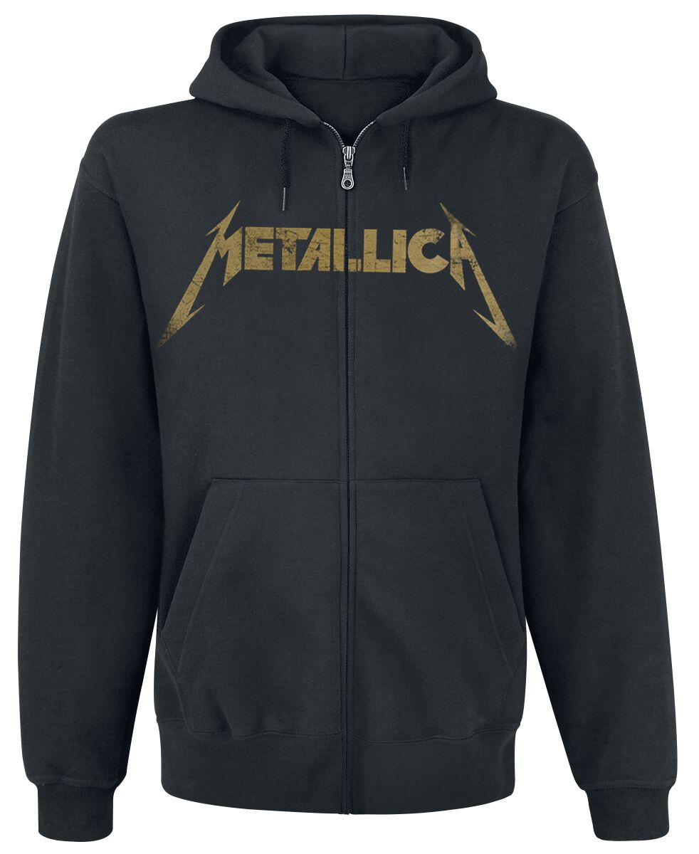 Levně Metallica Hetfield Iron Cross Guitar Mikina s kapucí na zip černá