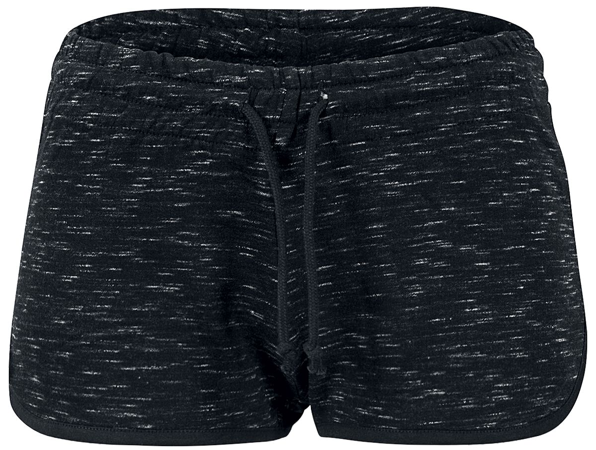 Urban Classics Hotpant - Ladies Space Dye Hotpants - XS bis XL - für Damen - Größe L - schwarz