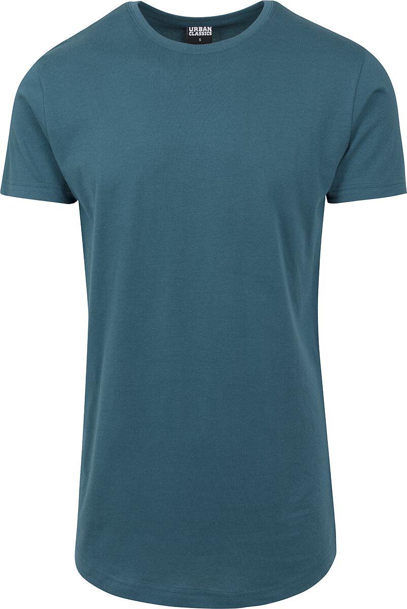 Urban Classics T-Shirt - Shaped Long Tee - S bis 5XL - für Männer - Größe S - petrol