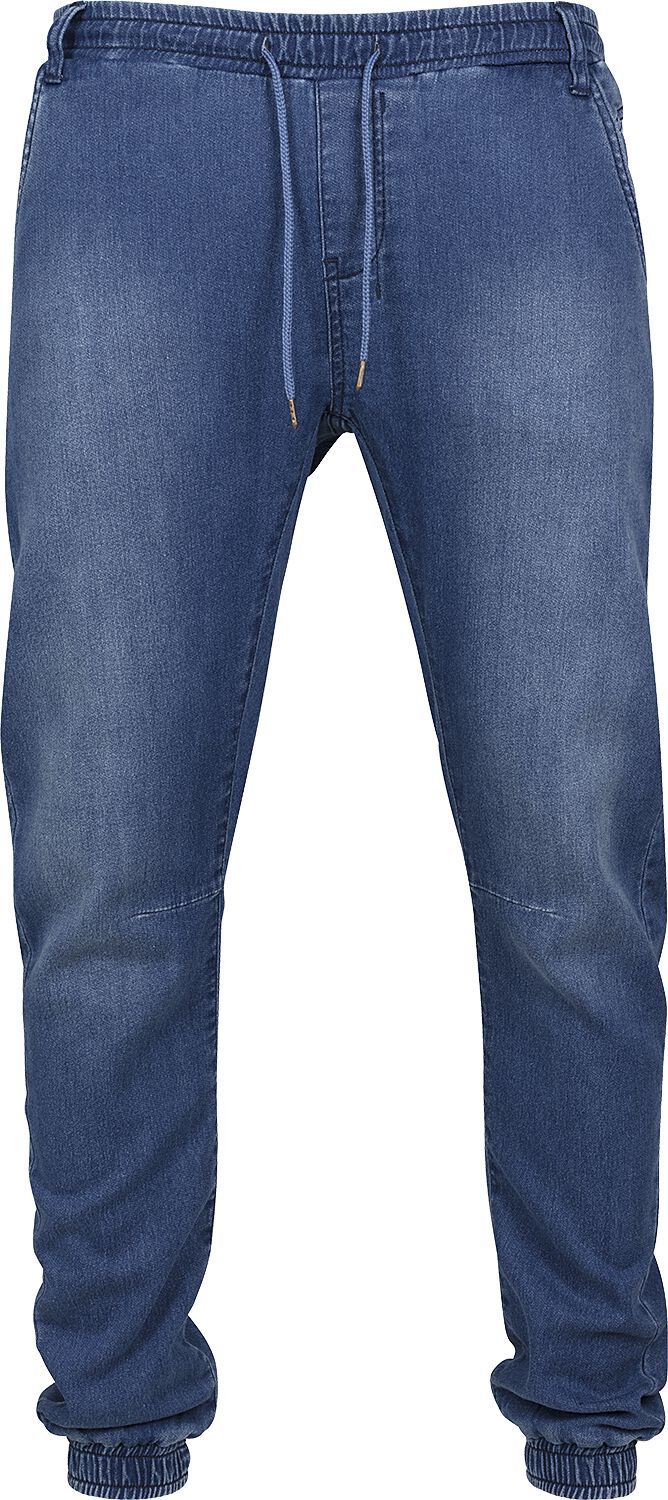 Urban Classics Trainingshose - Knitted Denim Joggpants - S - für Männer - Größe S - blau