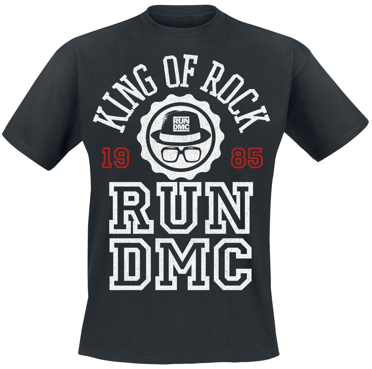 Levně Run DMC Collegiate - King Of Rock 1985 Tričko černá