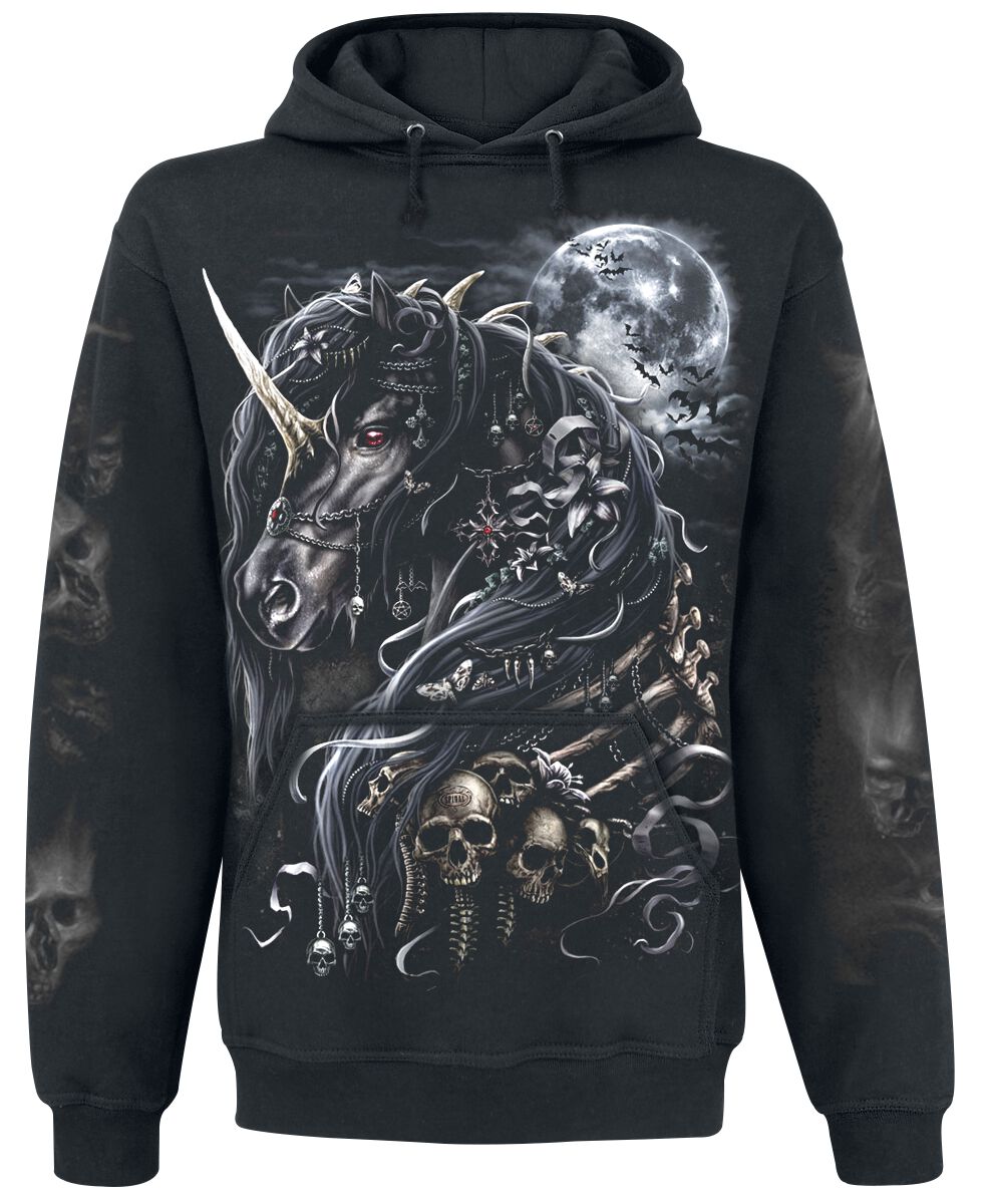 Spiral Dark Unicorn Hooded sweater black