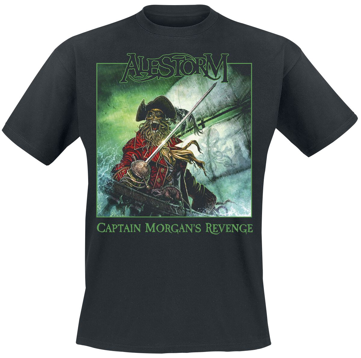 Alestorm T-Shirt - Captain Morgan's revenge - S bis XXL - für Männer - Größe L - schwarz  - Lizenziertes Merchandise!