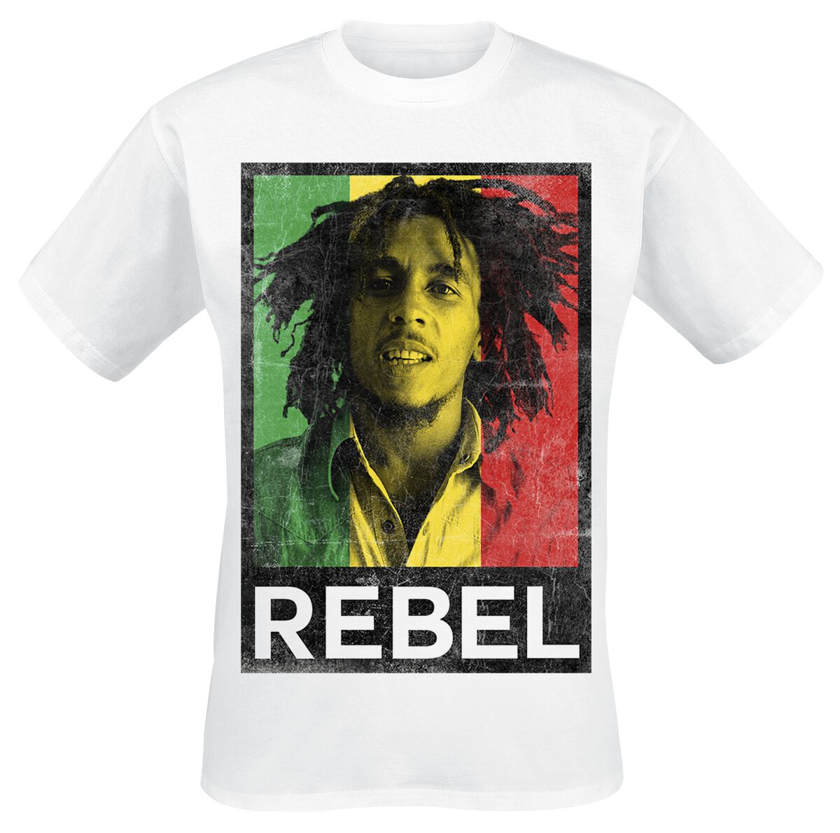 Image of Bob Marley Rasta Rebel T-Shirt weiß
