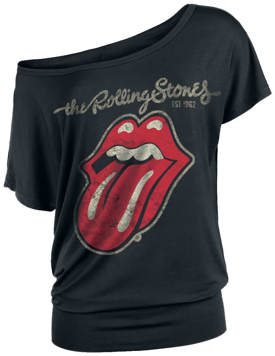 The Rolling Stones T-Shirt - Plastered Tongue - S bis 5XL - für Damen - Größe M - schwarz  - EMP exklusives Merchandise!