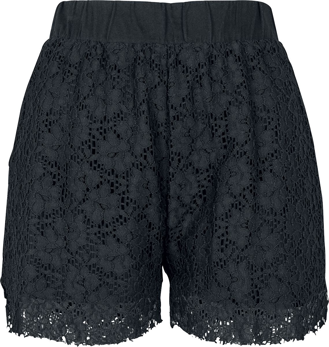 Image of Shorts di Urban Classics - Ladies Lace Shorts - XS a XL - Donna - nero