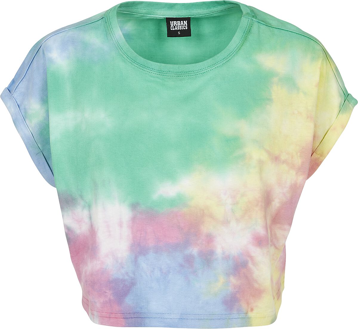 T-Shirt Manches courtes de Urban Classics - Crop Top Tye Dye Femme - XS à XL - pour Femme - multicol