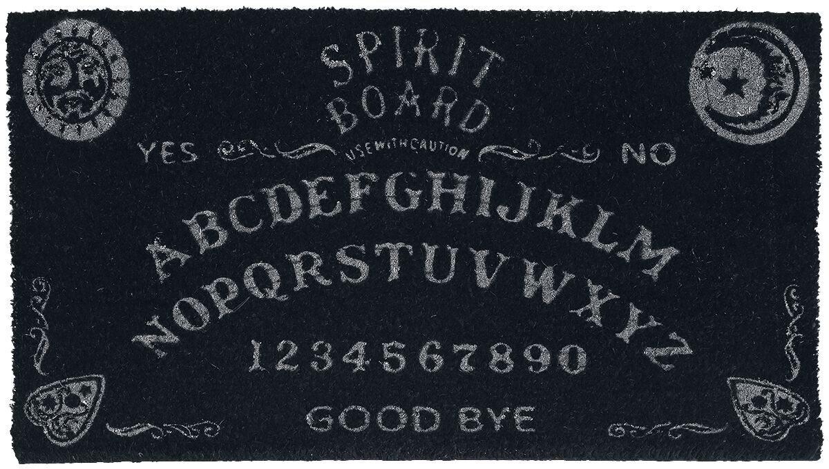 Nemesis Now Spirit Board Doormat Door Mat black white