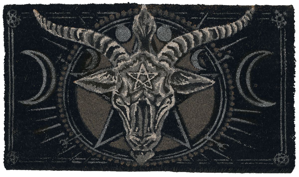 Image of Nemesis Now Baphomet Doormat Fußmatte schwarz/grau/weiß