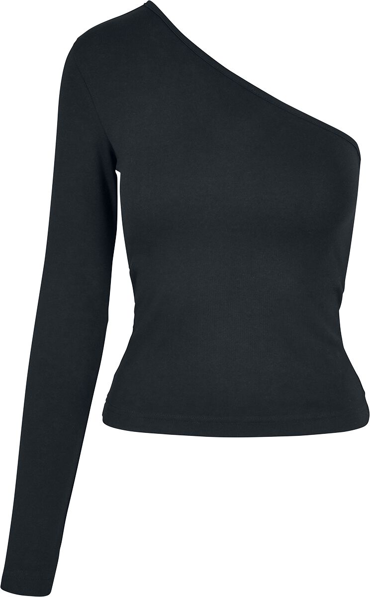 Levně Urban Classics Dámské asymetrické tričko s dlouhými rukávy Dámský top černá