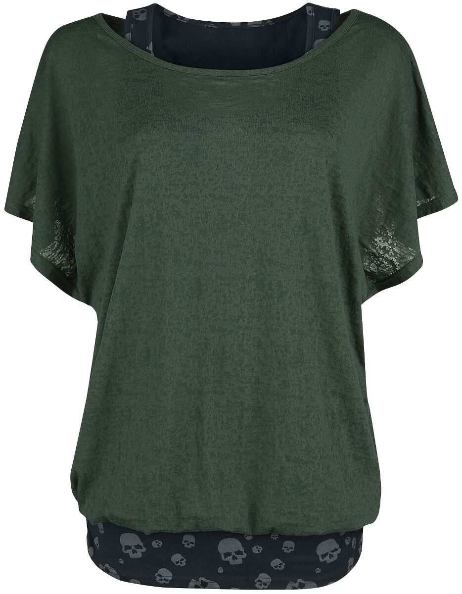 Black Premium by EMP T-Shirt - When The Heart Rules The Mind - M bis 5XL - für Damen - Größe L - grün