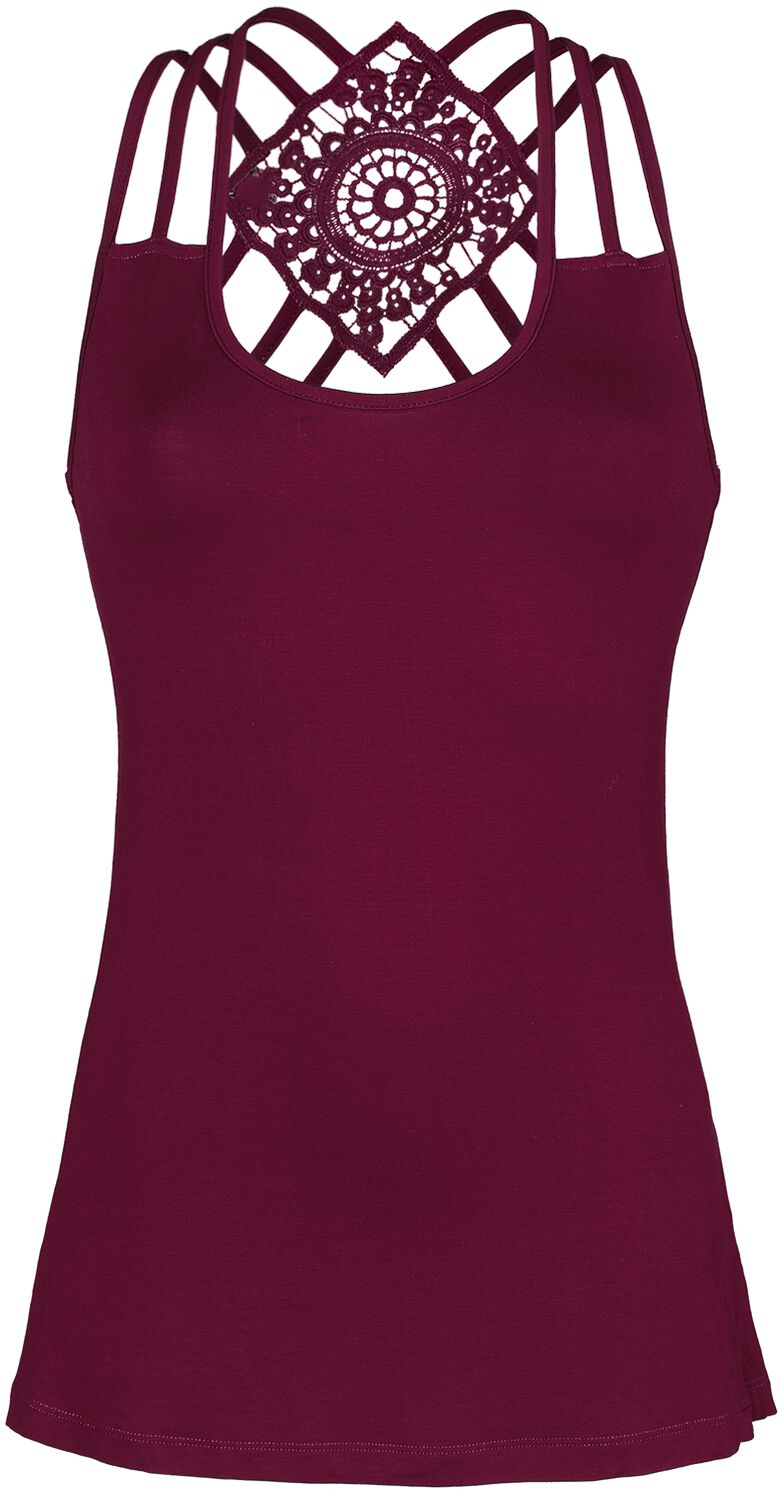 Top für Damen  bordeaux Top With Lace Details On The Back von RED by EMP