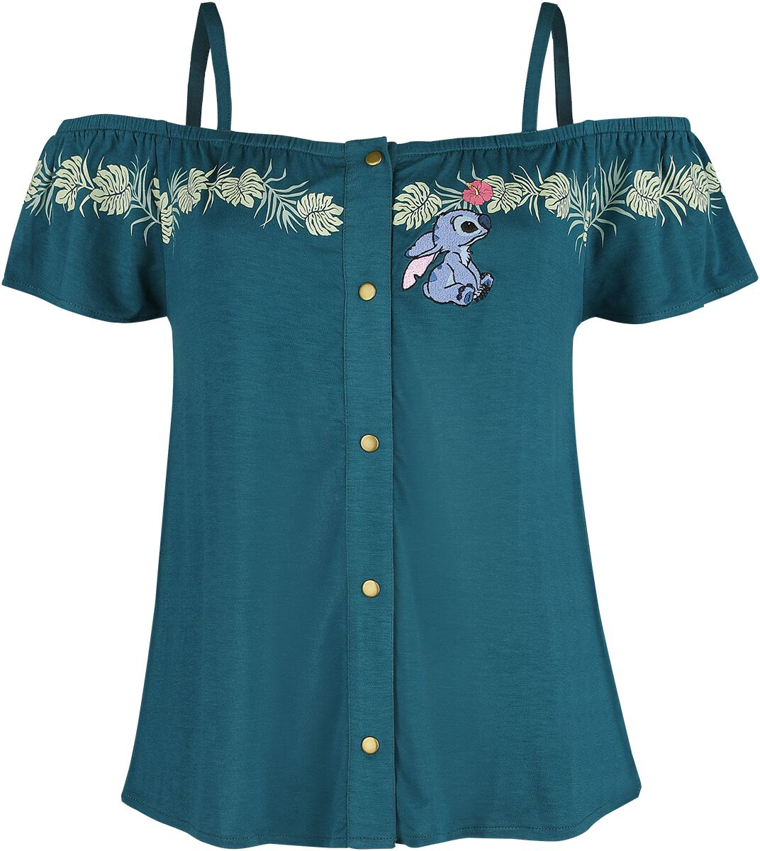 Lilo & Stitch Jungle T-Shirt dunkelgrün in 4XL