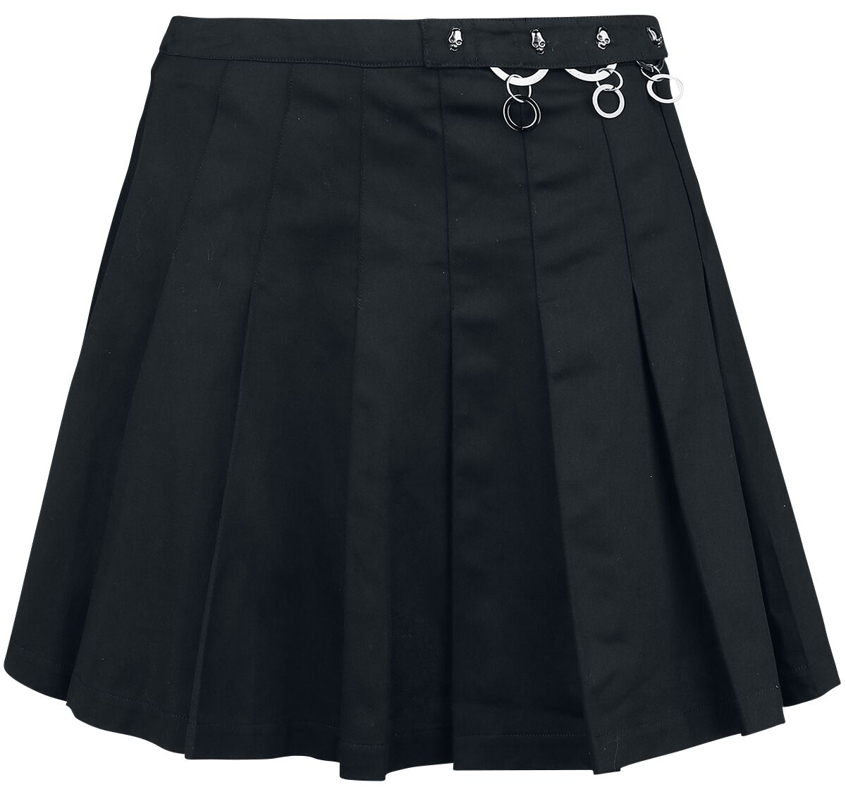 Banned Alternative - Gothic Kurzer Rock - Pleated Ring Skirt - XS bis XL - für Damen - Größe L - schwarz
