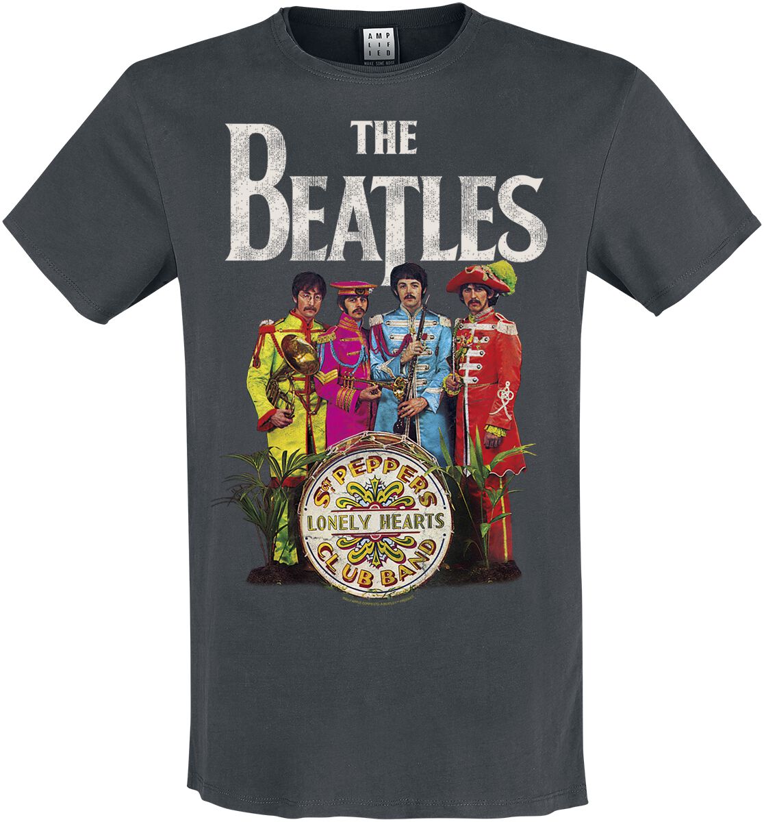 The Beatles T-Shirt - Amplified Collection - Lonely Hearts - M bis XXL - für Männer - Größe XXL - charcoal  - Lizenziertes Merchandise!