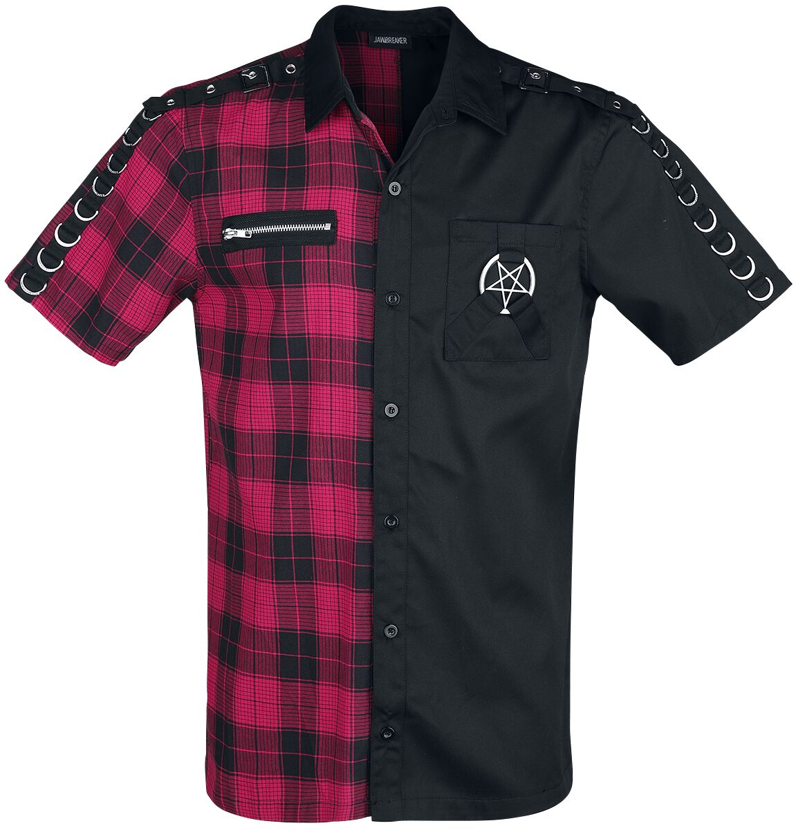 Image of Camicia Maniche Corte Gothic di Jawbreaker - Split Shirt - S a XXL - Uomo - nero/rosso