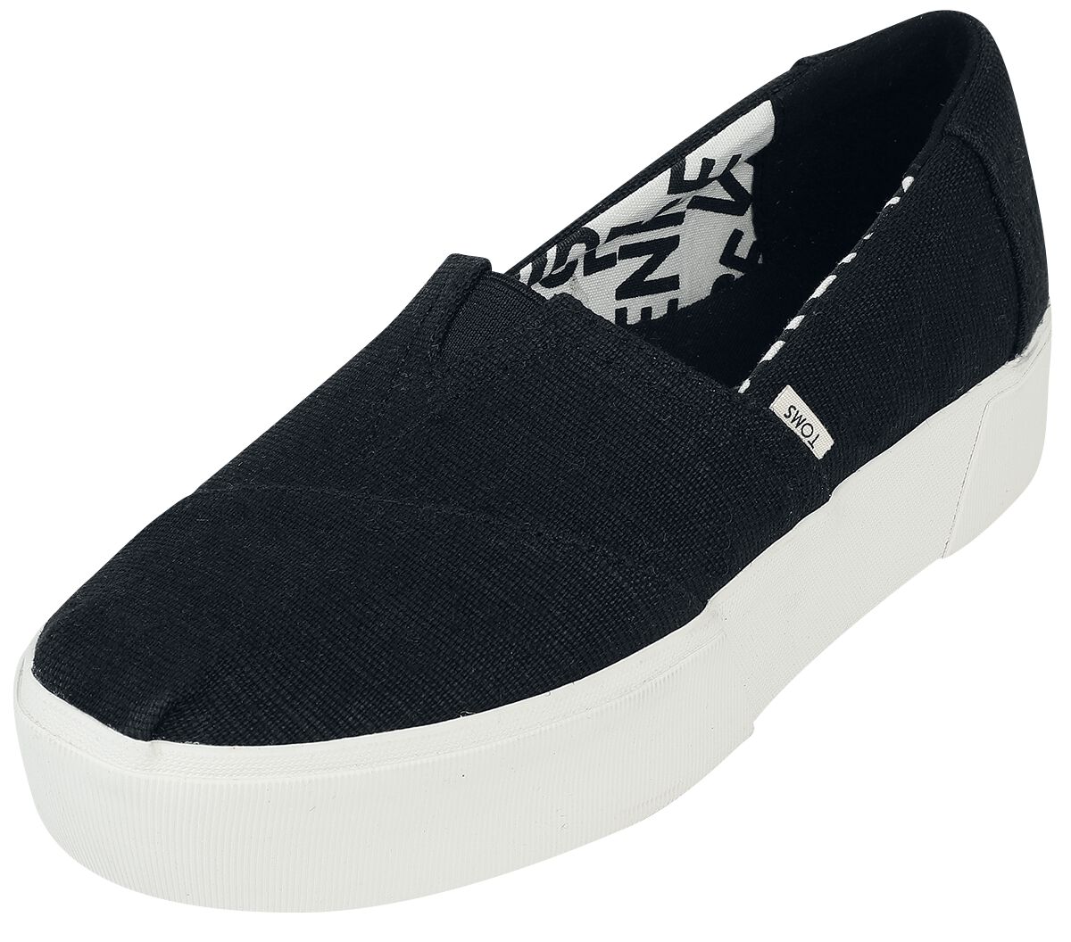 TOMS Black Heritage Alpargata Boardwalk Slip-On Sneakers black