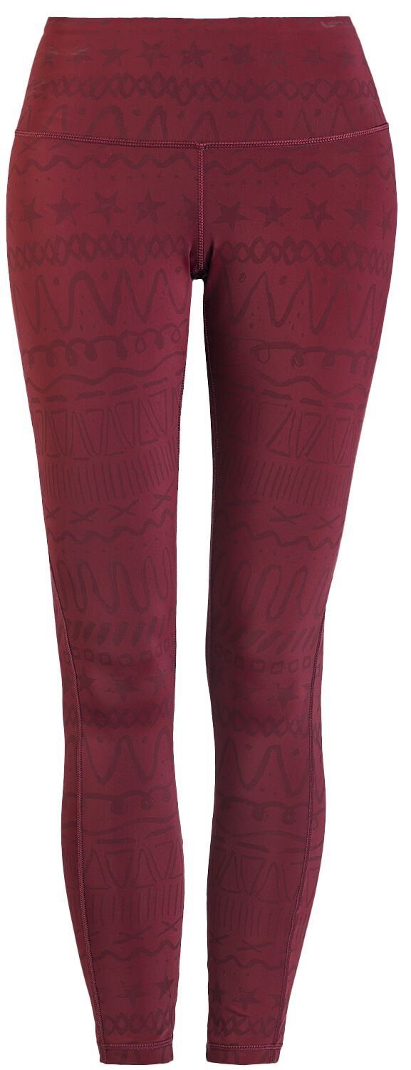 Image of RED by EMP Sport und Yoga - rote Leggings mit Alloverprint Leggings bordeaux
