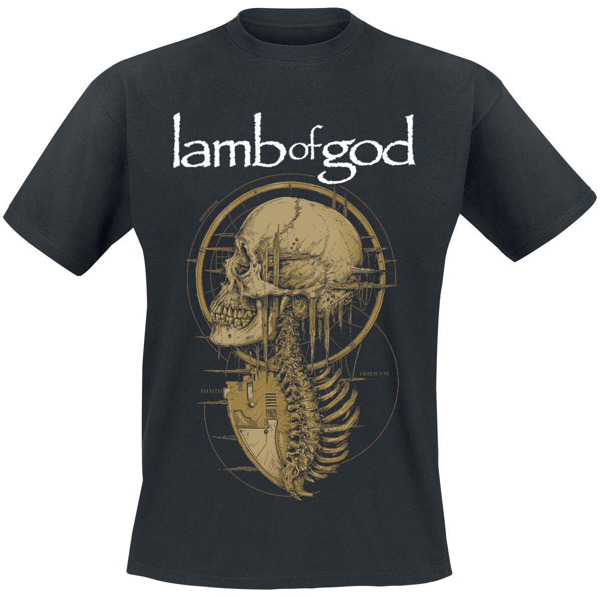Lamb Of God Static Skull T-Shirt black