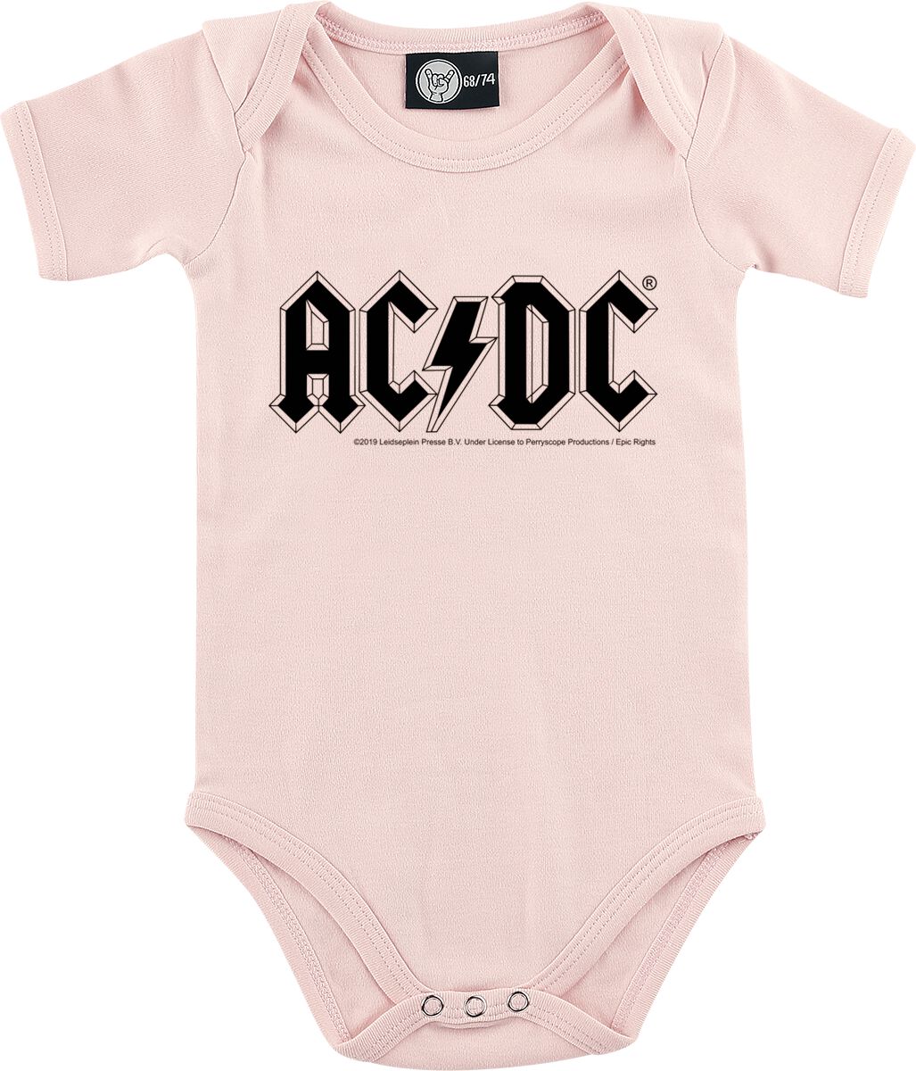 AC/DC Body für Neugeborene - Metal-Kids - Logo - für Mädchen & Jungen - rosa  - Lizenziertes Merchandise!